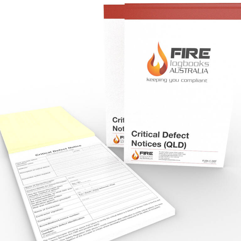 Critical Defect Notices (QLD) Fire Logbooks Australia