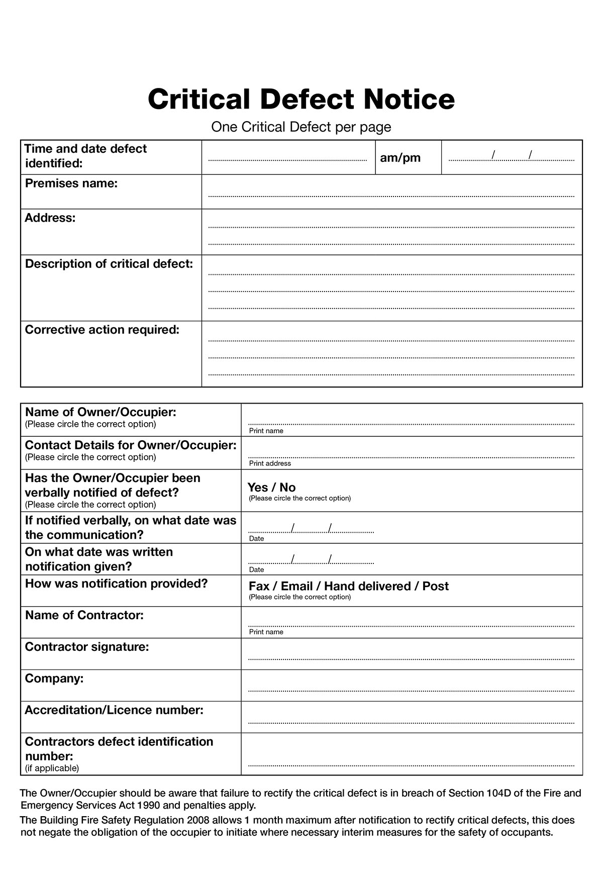 Critical Defect Notices (QLD) - Image 2